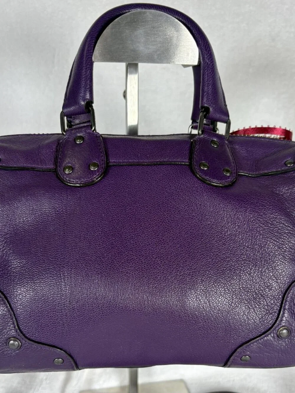 Coach Rhyder 24 Satchel in Deep Plum/Purple with Charm - Picture 6 of 15